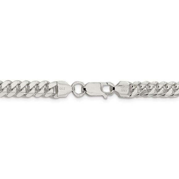 Men's 6.5mm Sterling Silver Solid Domed Curb Chain Necklace, 22 Inch